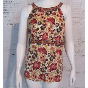 Antonio Melani Sleeveless 100% Silk Floral Top